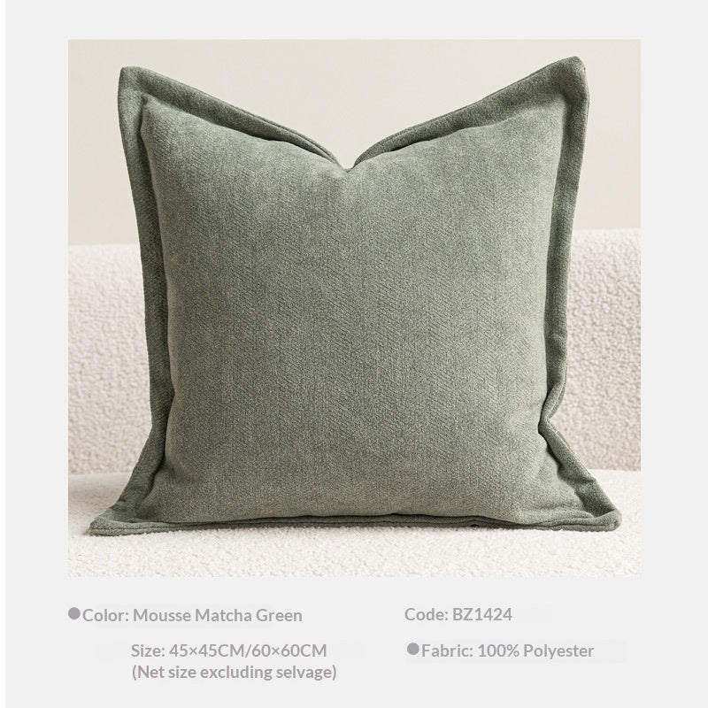 Chenille pillow cover in sage green