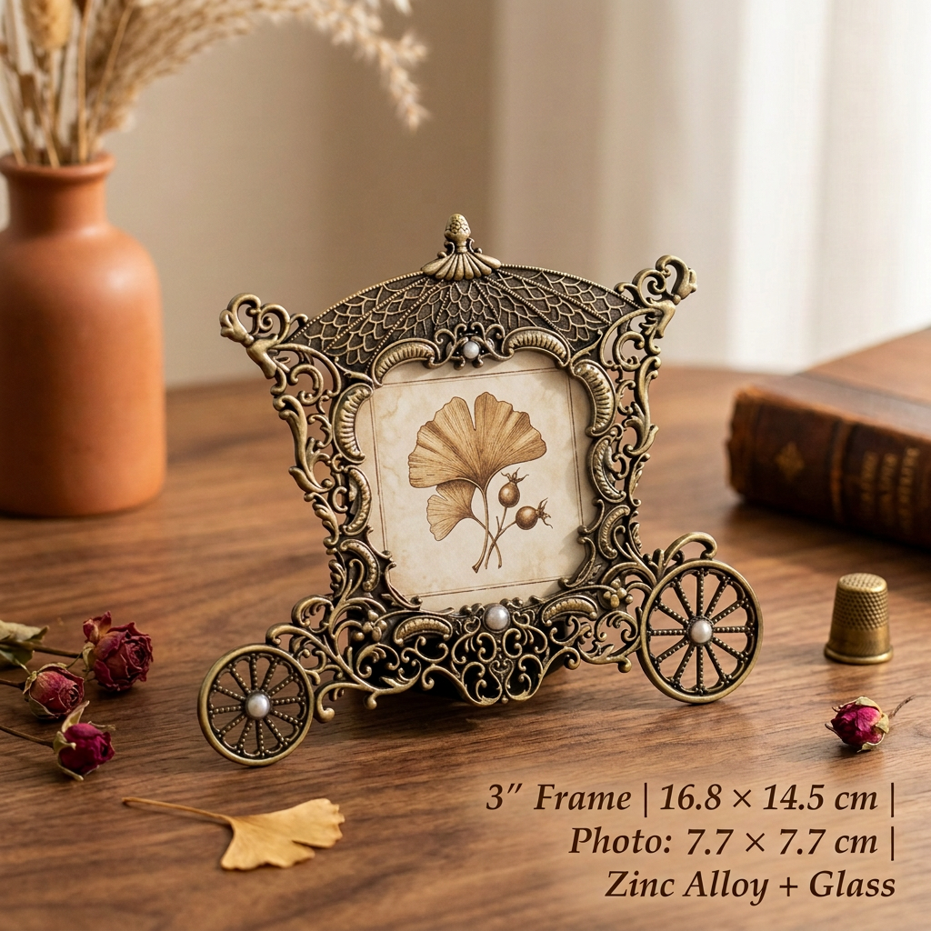 Vintage ornate carriage photo frame