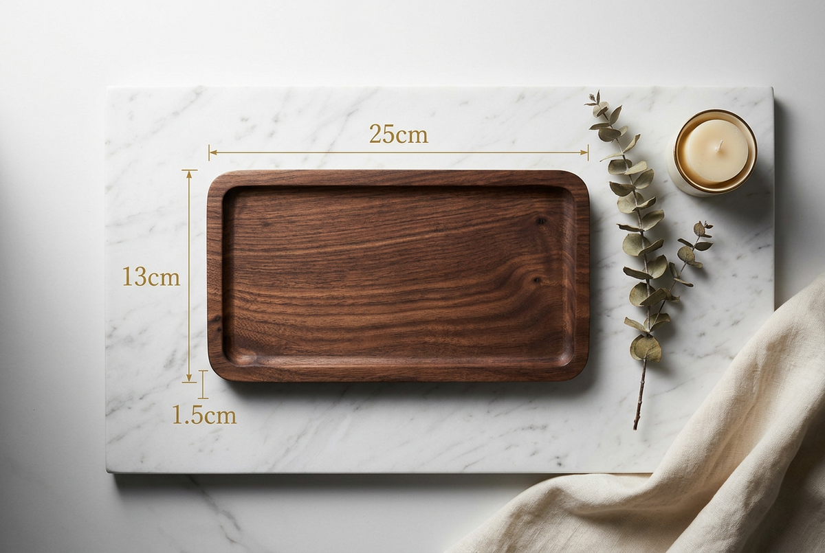 Walnut catchall tray dimensions