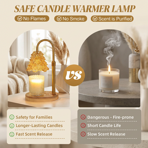 Candle warmer lamp compared with burning a candle